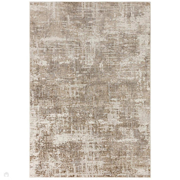 Stellar ST11 Modern Abstract Distressed Shimmer Hi-Low Textured Smooth Soft-Touch Polyblend Short Pile Taupe Beige/Stone Grey/Ivory/Warm Beige Rug-Asiatic Carpets-Rug Love - The Most Loved Rug Store